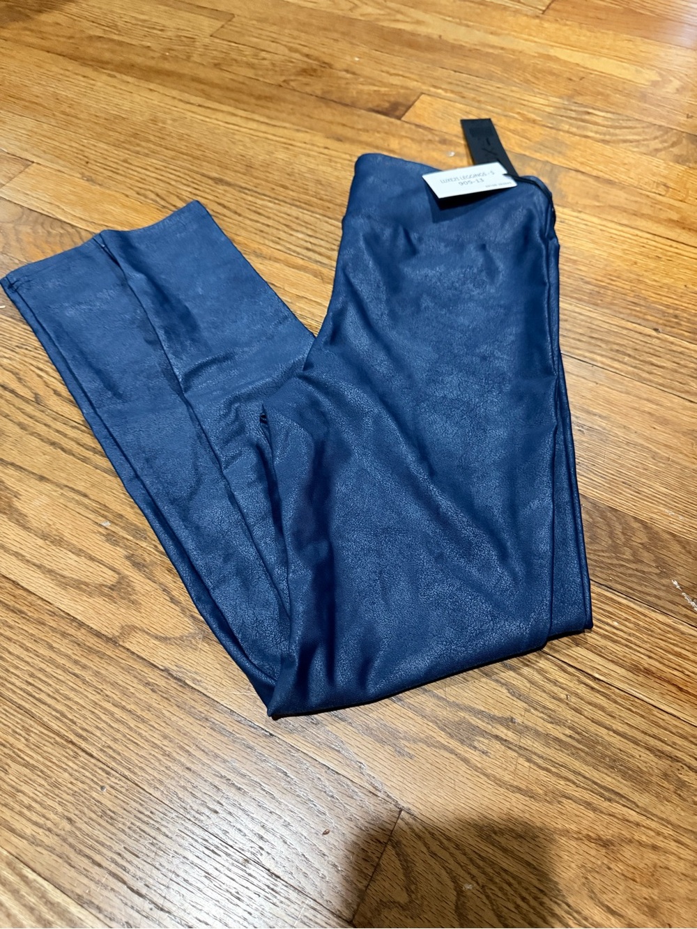LuLaRoe Navy Faux Leather Luxe Leggings
